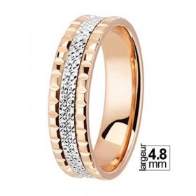 Alliance femme Or blanc - Alliance de mariage 2 Ors 750