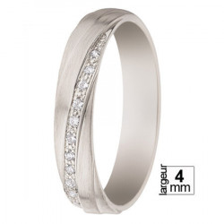 Alliance de mariage Or blanc 750 Diamant - 07777117G - Boutique Alliance