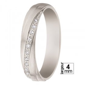 Or blanc & Diamant créatives - Alliance de mariage Or...