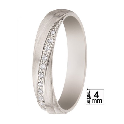 Alliance de mariage Or blanc 750 Diamant - 07777117G - Boutique Alliance