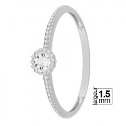 Bague solitaire Diamant Or blanc 750 - 11785087G - Boutique Alliance