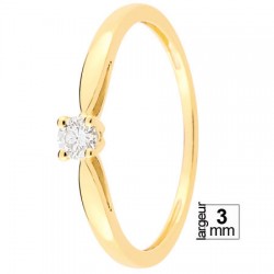Bague solitaire Diamant Or jaune 750 - 11785116C - Boutique Alliance