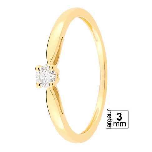 Bague solitaire Diamant Or jaune 750 - 11785116C - Boutique Alliance