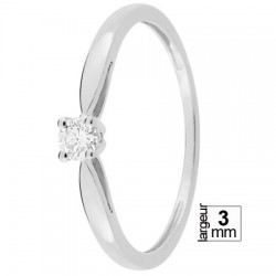 Bague solitaire Diamant Or blanc 750 - 11785117D - Boutique Alliance