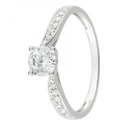 Bague solitaire Or blanc 375 - 11225089D - Boutique Alliance