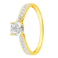 Bague solitaire Or jaune 375 - 11225091F - Boutique Alliance