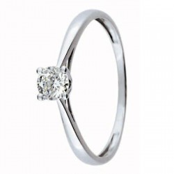 Bague solitaire Or blanc 750 - 11225090G - Boutique Alliance