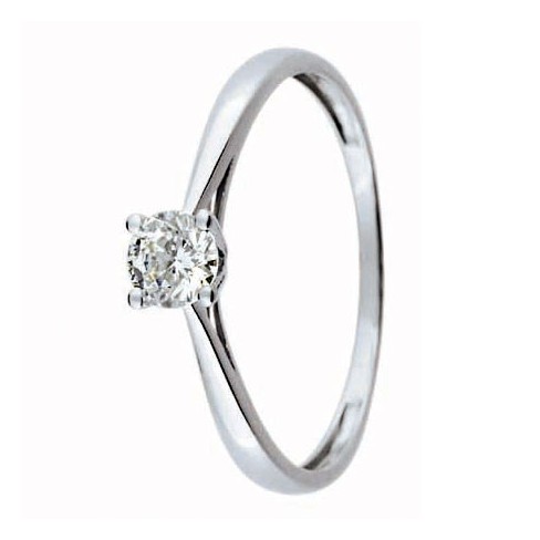 Bague solitaire Or blanc 750 - 11225090G - Boutique Alliance