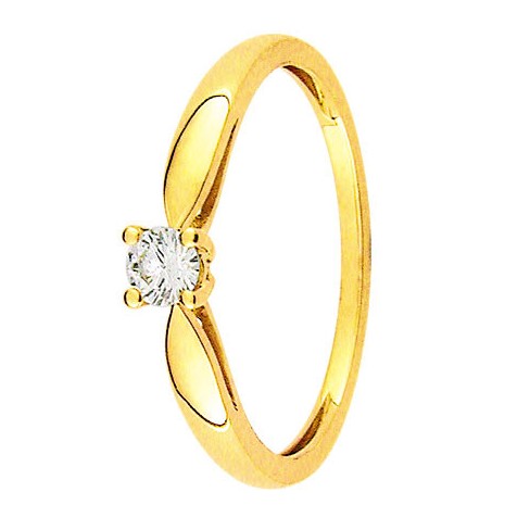 Bague solitaire Diamant Or jaune 750 - 11785093J - Boutique Alliance