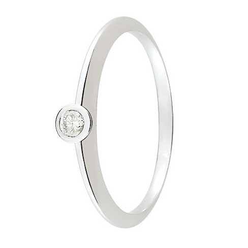 Bague solitaire Diamant Or blanc 750 - 11785095G - Boutique Alliance