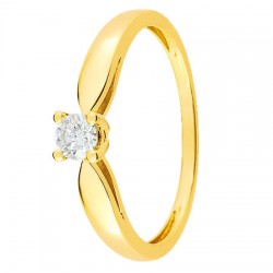 Bague solitaire Diamant Or jaune 750 - 11785096J - Boutique Alliance