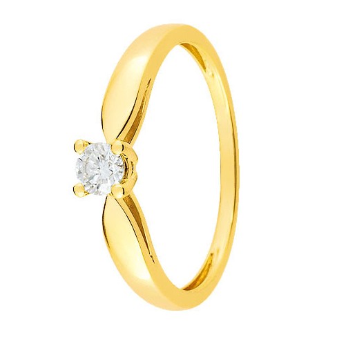 Bague solitaire Diamant Or jaune 750 - 11785096J - Boutique Alliance
