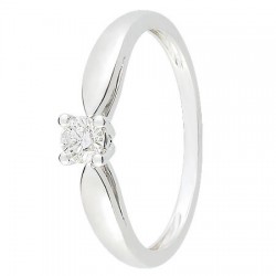 Bague solitaire Diamant Or blanc 750 - 11785097G - Boutique Alliance