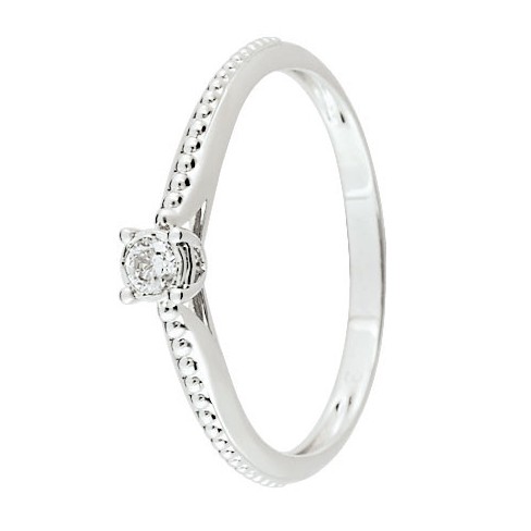 Bague solitaire Diamant Or blanc 750 - 11785098G - Boutique Alliance