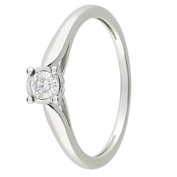 Bague solitaire Diamant Or blanc 750 - 11785102G - Boutique Alliance