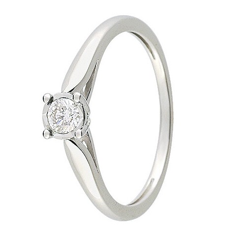 Bague solitaire Diamant Or blanc 750 - 11785102G - Boutique Alliance