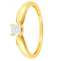 Bague solitaire Diamant Or jaune 750 - 11785104J - Boutique Alliance