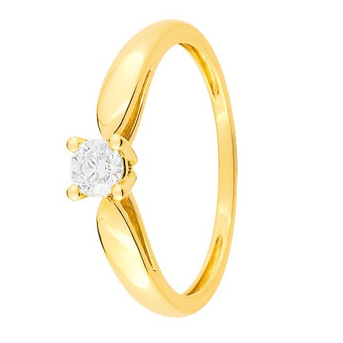 Bague solitaire Diamant Or jaune 750 - 11785104J - Boutique Alliance