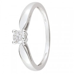 Bague solitaire Diamant Or blanc 750 - 11785105G - Boutique Alliance