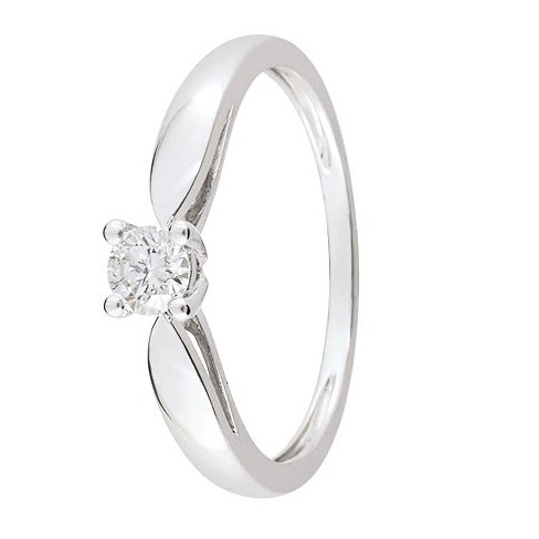 Bague solitaire Diamant Or blanc 750 - 11785105G - Boutique Alliance