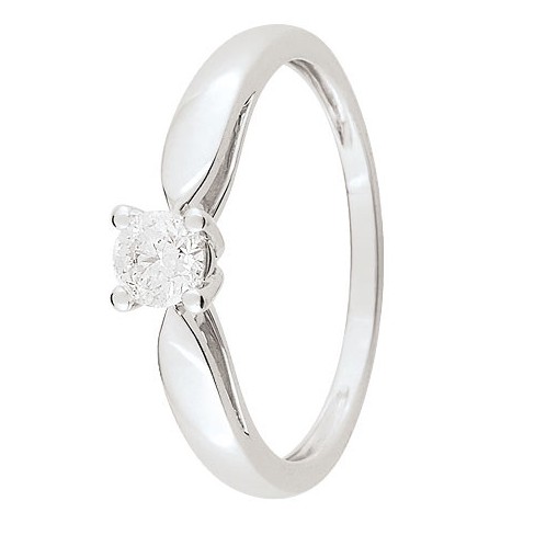 Bague solitaire Diamant Or blanc 750 - 11785106G - Boutique Alliance