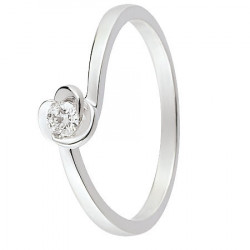 Bague solitaire Diamant Or blanc 750 - 11785108G - Boutique Alliance