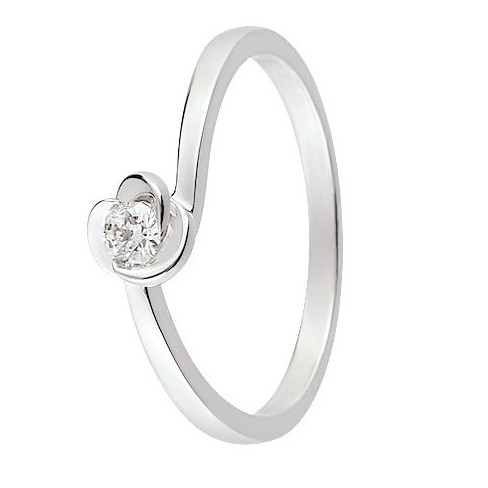 Bague solitaire Diamant Or blanc 750 - 11785108G - Boutique Alliance