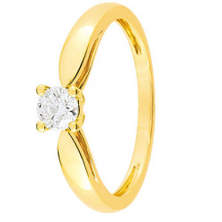 Bague solitaire Diamant Or jaune 750 - 11785107J - Boutique Alliance