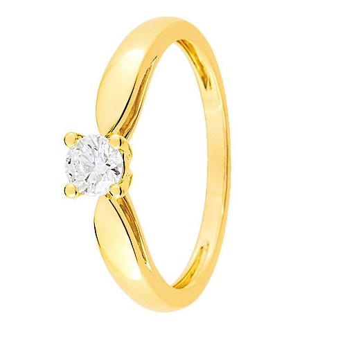 Bague solitaire Diamant Or jaune 750 - 11785107J - Boutique Alliance