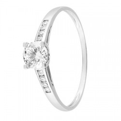 Bague solitaire Or blanc 375 - 11225115D - Boutique Alliance