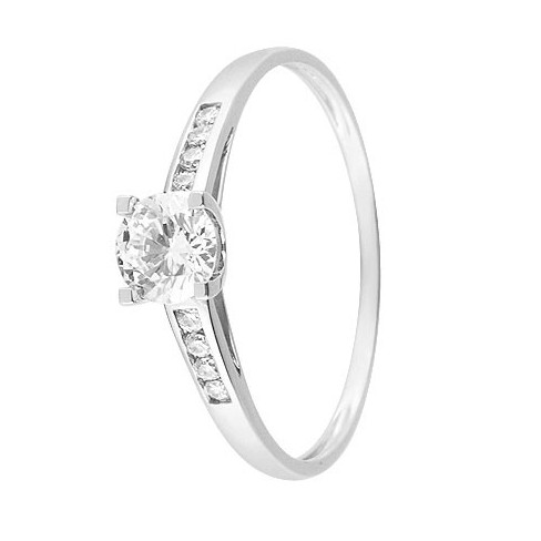 Bague solitaire Or blanc 375 - 11225115D - Boutique Alliance