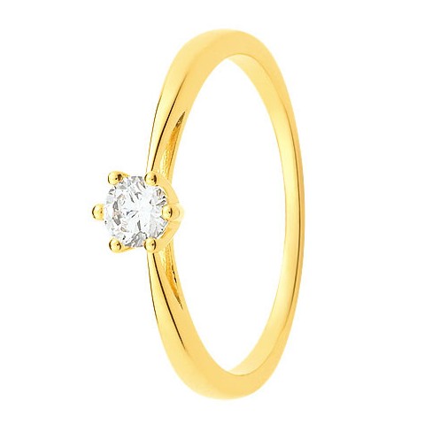Bague solitaire Diamant Or jaune 750 - 11785107J - Boutique Alliance
