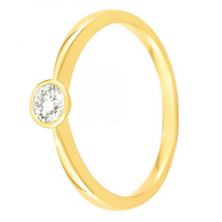 Bague solitaire Diamant Or jaune 750 - 11795111J - Boutique Alliance