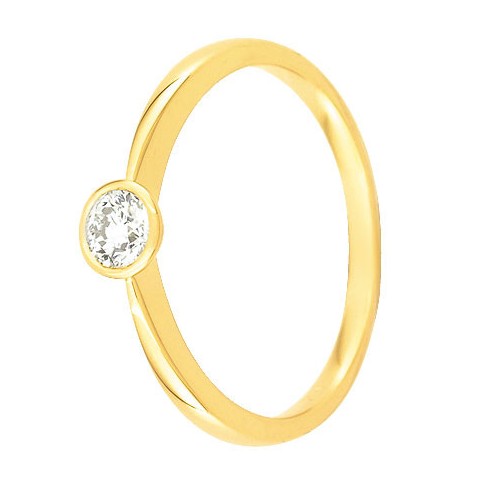 Bague solitaire Diamant Or jaune 750 - 11795111J - Boutique Alliance