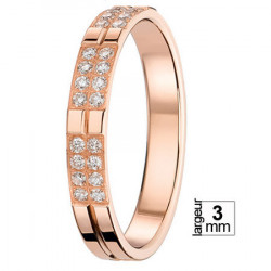 Alliance de mariage Or rose 750 Diamant - 07777120R