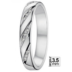 Alliance de mariage Or blanc 750 Diamant - 07777125G - Boutique Alliance