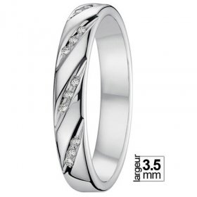 Or blanc & Diamant créatives - Alliance de mariage Or...