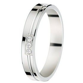 Alliance femme Or blanc diamant - 0,05 ct