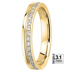 Jolie Alliance de mariage Or jaune 750 tour complet diamant -04776115J