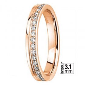 Alliance Diamant femme - Alliance de mariage Or rose...