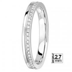 Alliance de mariage Or blanc 750 tour complet 56 diamants - 04776116G