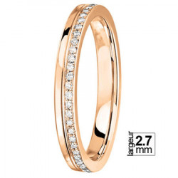 Alliance de mariage Femme Or jaune 750 tour complet diamant -04776116G