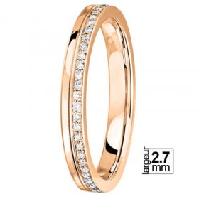 Alliance Diamant tour complet - Alliance de mariage Or rose...