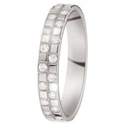 Alliance de mariage en Or blanc et diamant - 07770800G