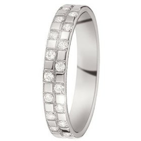 Or blanc & Diamant créatives - Alliance de mariage en Or blanc et diamant - 07770800G