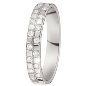 Alliance Or blanc - Alliance de mariage en Or blanc et diamant - 07770800G