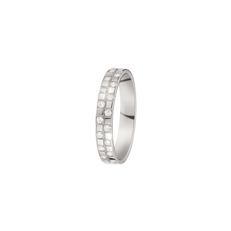 Alliance de mariage en Or blanc et diamant - 07770800G