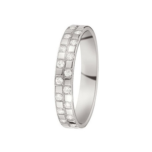 Alliance de mariage en Or blanc et diamant - 07770800G