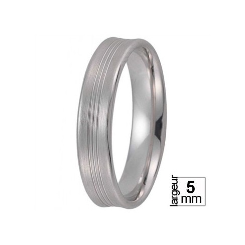 Alliance Or blanc satinée et légèrement concave - Boutique Alliance Alliance Or blanc satinée et légèrement concave - Boutique Alliance
