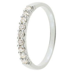 Alliance Or blanc Diamant - 0,25 ct